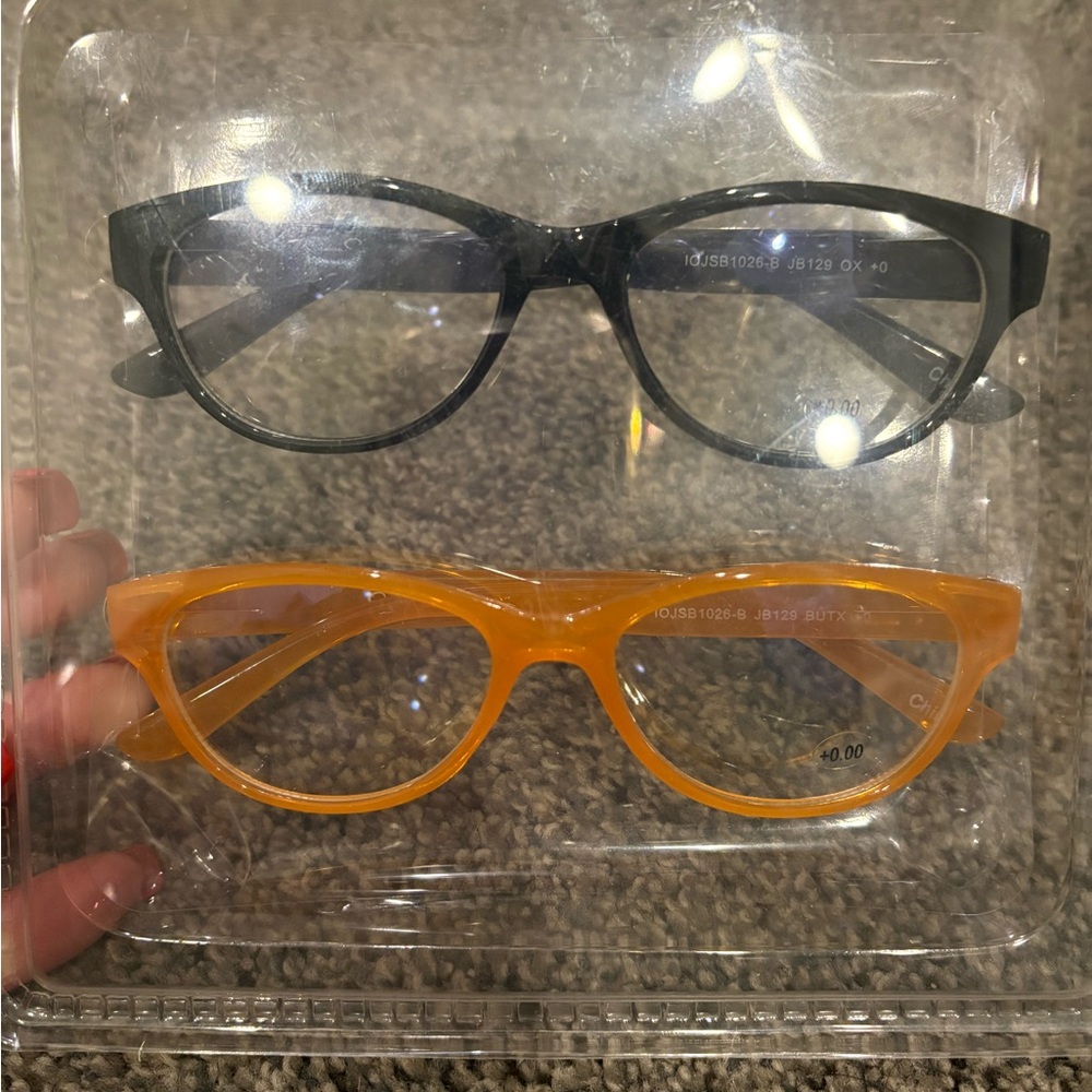 Black and Orange Glasses Set